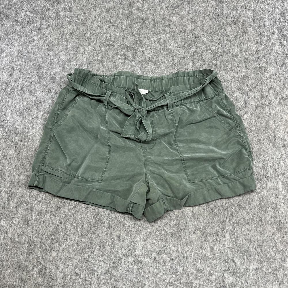 Aerie Shorts Womens XS Green Paperbag Lyocell Belted Pull On Casual Summer